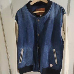 GUESS Originals x A$AP Rocky Varsity Bomber Denim Jacket – Large